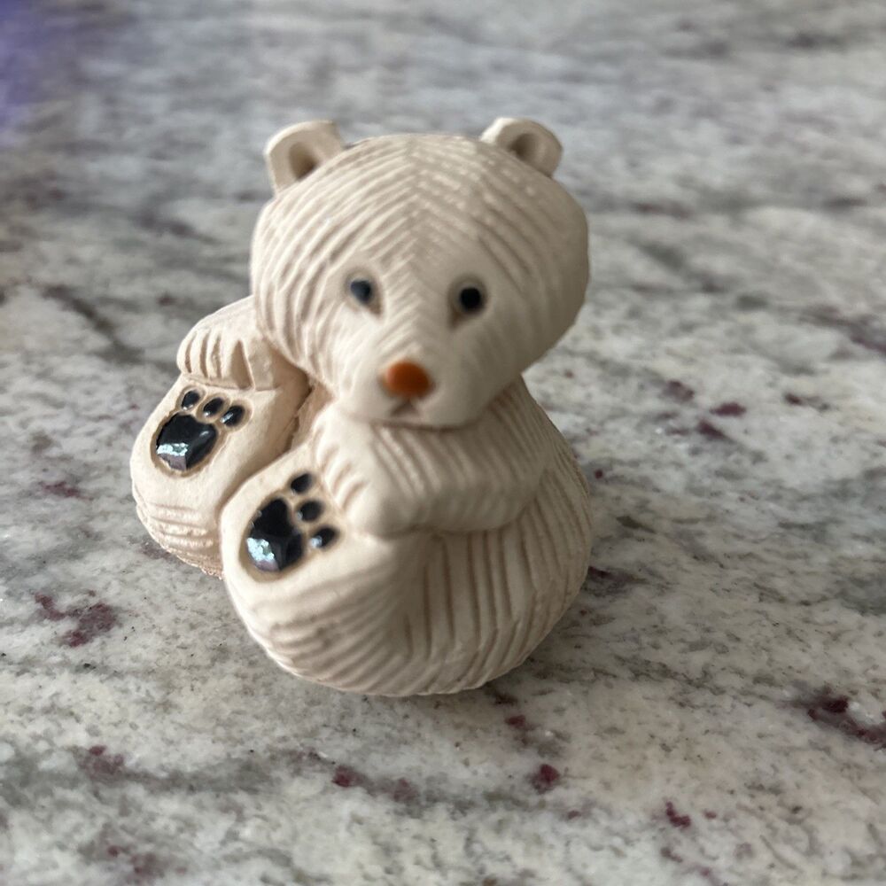 Vintage Artesania Rinconada Art Pottery Hand Crafted Clay Figurines Bear + Dog